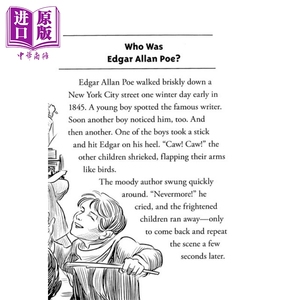 谁是爱伦坡 Who Was Edgar Allan Poe 儿童科普文学 章节书 桥梁书 英文原版 7-12岁 Who was系列【中商原版】