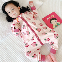 Baby Sleeping Bag Automne Money pur coton Sous-legged Children one-piece pyjamas No bones male and female Child Anti-kicks are used universellement by Four Seasons