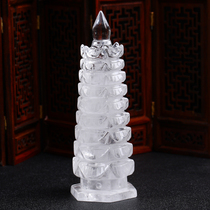 White Crystal Wenchang Tower Pendulum Pieces Natural 9-13-story Office Handicraft