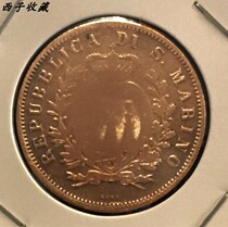 (spot) San Marino 1875 10 in copper coin diameter 30MM