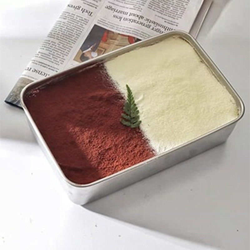 Tiramisu depository ware special container 304 stainless steel square pan rectangular with lid iron case flat-bottom plate