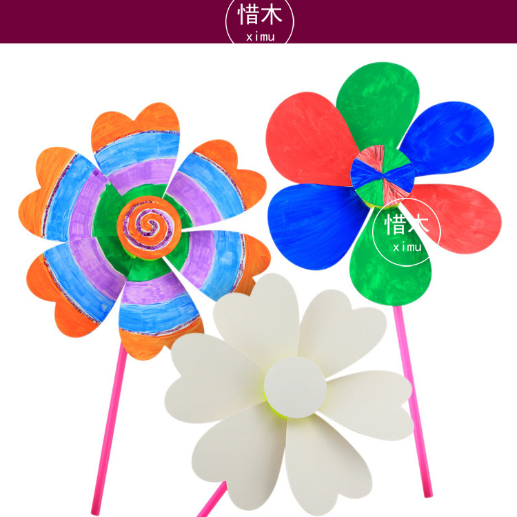 Creative Windmill Children's Woodworking Kindergarten Woodworking Workshop Maker Classroom Kindergarten Handmade Creative Art White Blanks