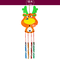 Woody Wind Bell White Blank Christmas Toddler Creative Woodworking Education Pendant Kindergarten Homemade Diy Material　