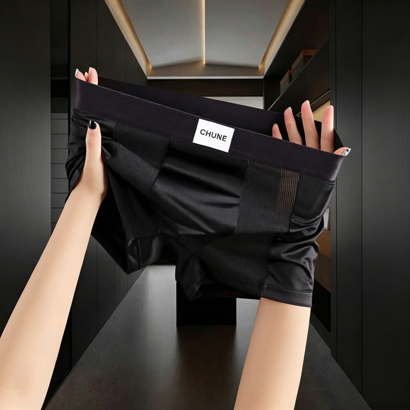 Men's New Ice Silk Underwear, Breathable Mesh Satin Cool Breathable Shorts, High-End Boxer Briefs Men's New Ice Silk Underwear, Breathable Mesh Satin Cool Breathable Shorts, High-End Boxer Briefs