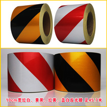 Traffic warning reflective tape 10cm yellow and black warning tape reflective film stripe reflective paste wall red and white reflective strip