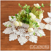 European minimalist high-grade coaster placemats bowl mats round fabric pastoral hollow lace
