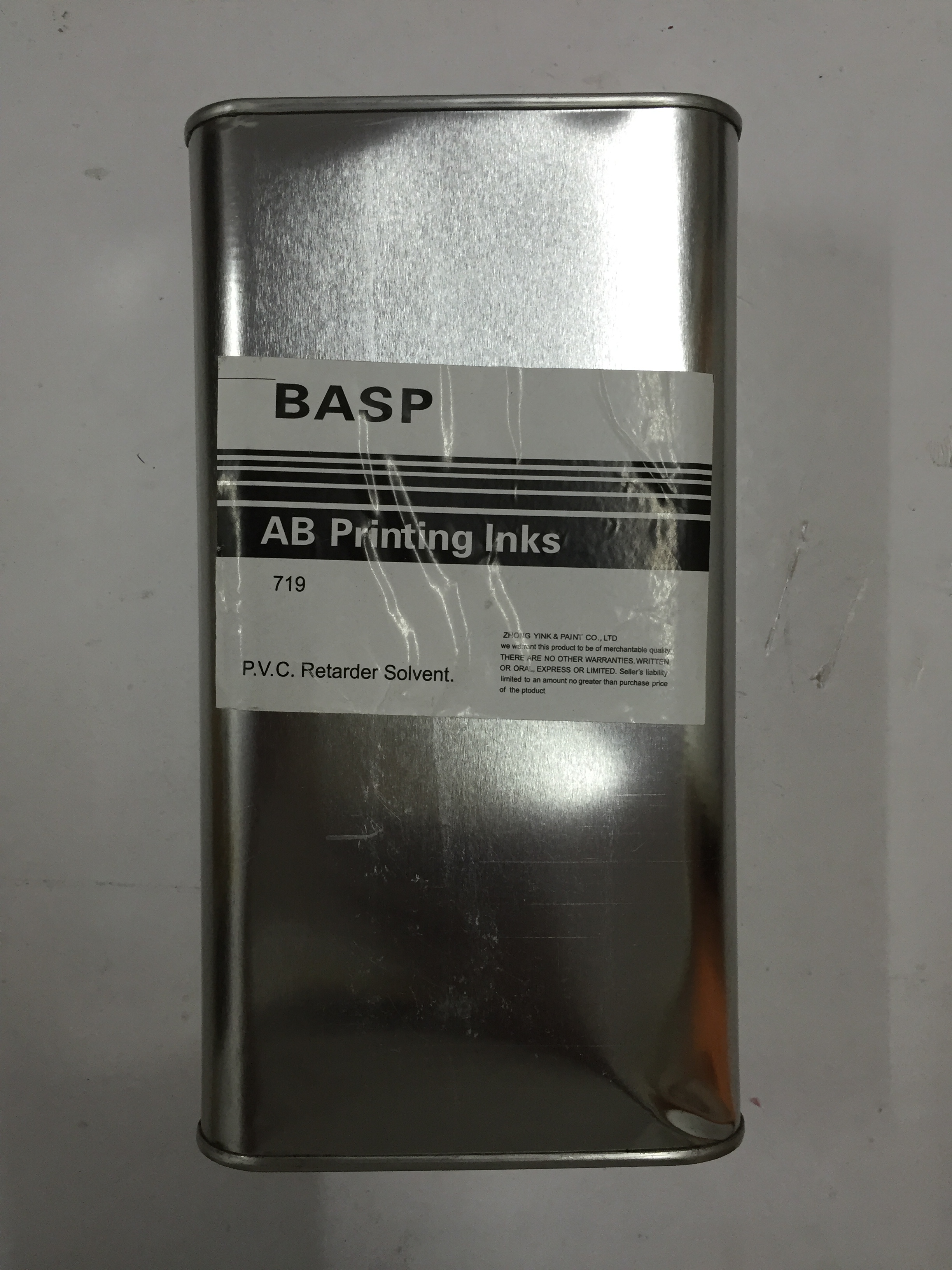 BASP card 719 Fast dry printing ink thinner to open water