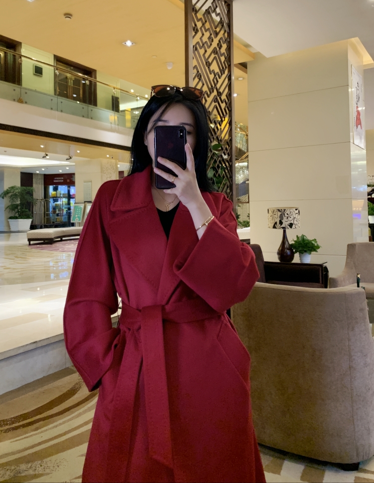 Heavy goods Roar recommended large lapel double-sided cashmere coat women's 2022 new young style