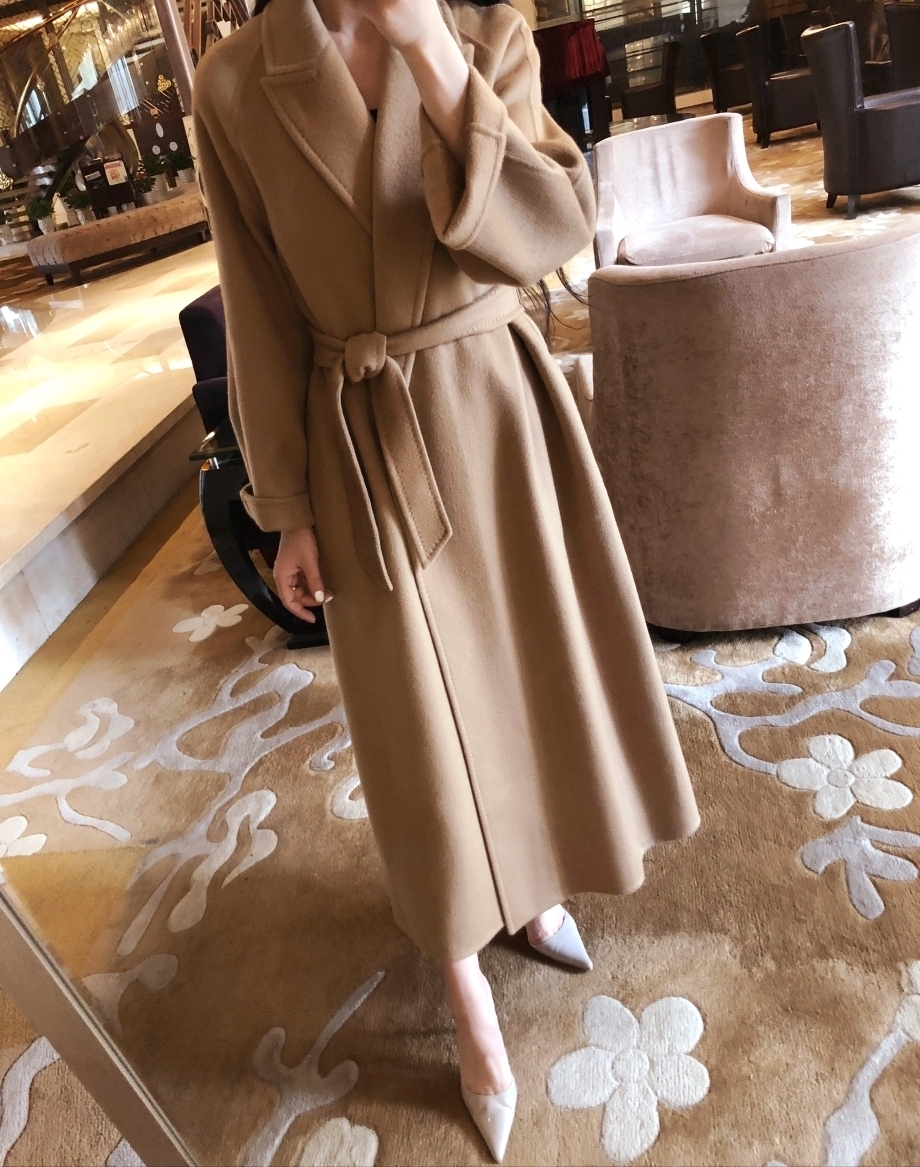 Like the goddess-like elegance ~ bifacial cashmere big coat 2021 Winter the new pop nico temperament
