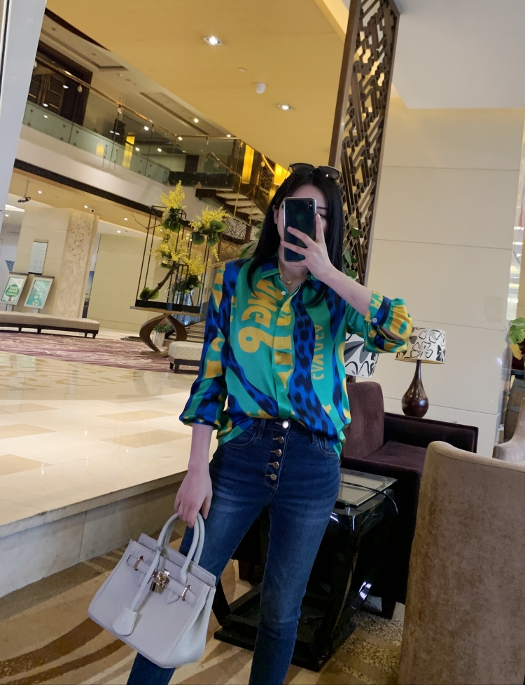 Nice and beautiful game-dearth ~ ~ ~ light soft and elegant high-end thick and genuine silk shirt woman 2022 new