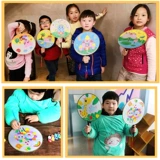 Детский круглый веер, набор материалов, барсетка, раскраска, «сделай сам», детская поделка своими руками, ручная роспись, граффити