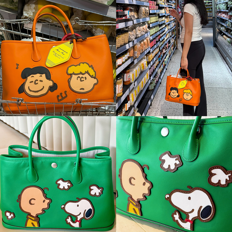 Ctandjim Hawaiian Tropical Orange First-Layer Cowhide Shopping Bag Tote Bag Handbag Women's Bag