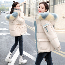 Down cotton clothes Women in short section 2021 Winter new Korean version Loose Thickened Cotton Clothes Casual Bread Clothing Cotton Padded Jacket