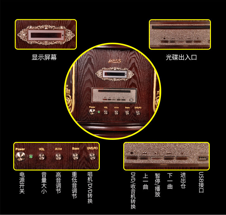 [Rain Lane] Đồ trang trí nội thất phòng khách Đồ cổ Gramophone Trang trí quà tặng sáng tạo Thẻ USB 	đầu đĩa than audio technica at lp60	