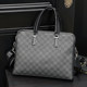 Handbag Men's Trendy Brand Casual Business Plaid Men's Shoulder Bag Messenger Bag PU Leather Business Travel Briefcase File Bag