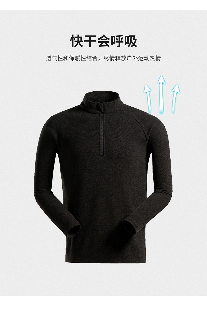地球科学家 20新款 Polartec 100面料 男女 半拉链套头抓绒衣 轻暖无静电 图5