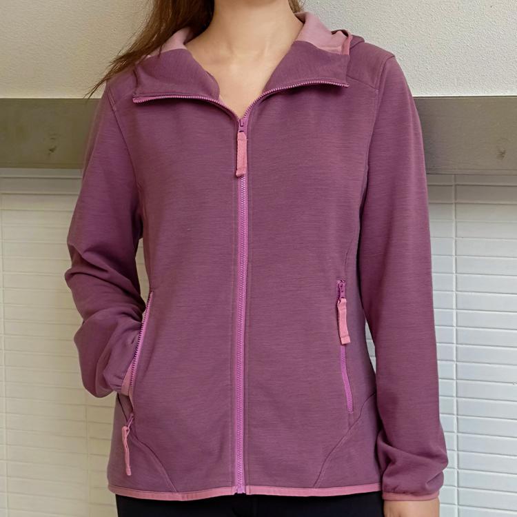 Kroceus Earth Scientist Women's Merino Wool Jacket Running Hoodie Zipper Fleece Cardigan