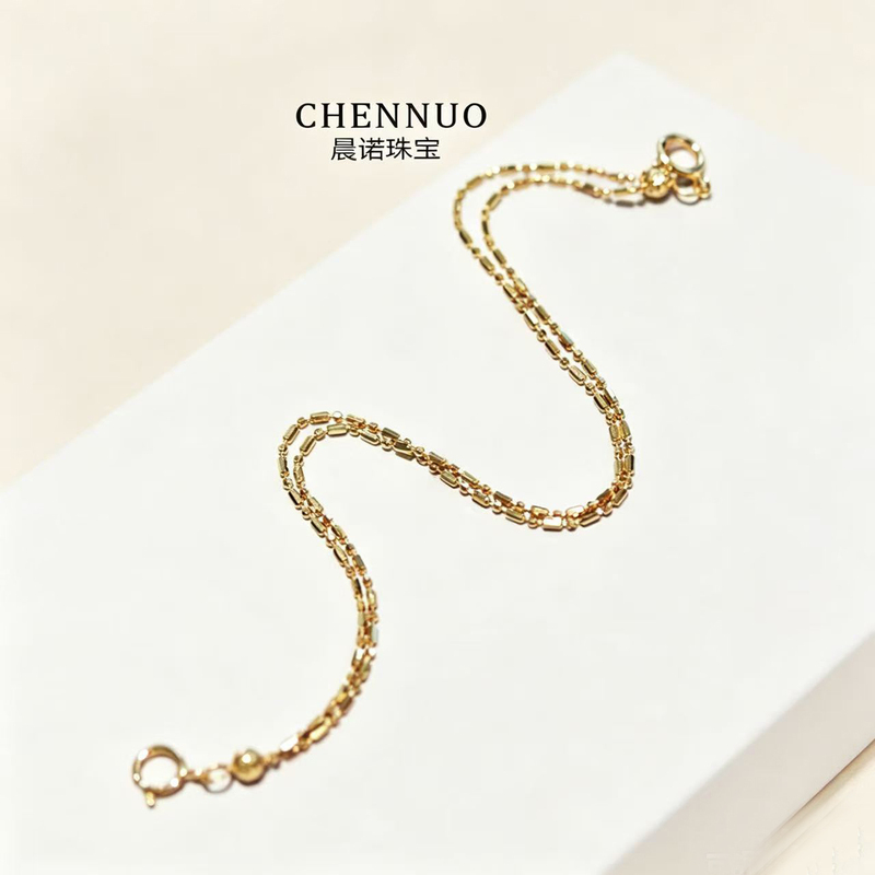 Chen Nuo Jewelry 18K Gold Double Clasp Pull-Out Bracelet, Adjustable and Extendable Bracelet Necklace, Lengthened and Spliced Chen Nuo Jewelry 18K Gold Double Clasp Pull-Out Bracelet, Adjustable and Extendable Bracelet Necklace, Lengthened and Spliced