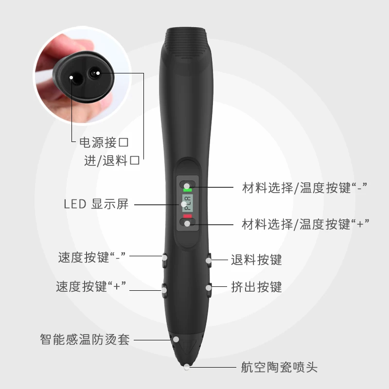 3D-печатная ручка SL300Plus с двумя температурами, трехмерная детская ручка, трехмерные ПЛА граффити ручки для рисования 3D набор ручек PCL
