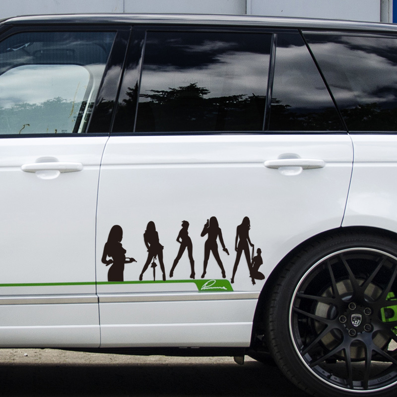 Car stickers beauty pull flower bumper windshield personality funny rear decorative stickers block scratches