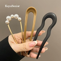 Заколка для волос, матовая китайская шпилька из жемчуга, аксессуар для волос, простой и элегантный дизайн