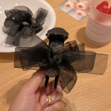 Летняя заколка для волос с бантиком, хвостик, заколка-крабик, изысканный стиль