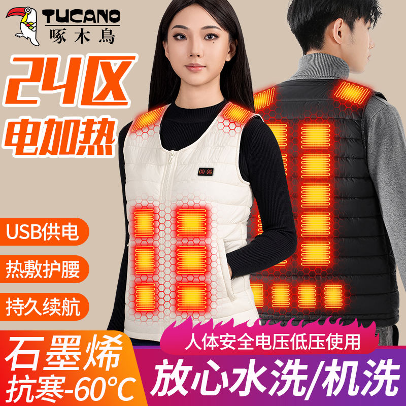 Woodpecker Electric Heating Vest for Men, Smart USB Rechargeable Heated Vest for Women, Full Body Heating, Constant Temperature Clothing for Middle-Aged and Elderly People