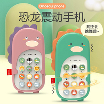 Baby dinosaur bilingual early to teach music mobile phone toy with shock baby bites phone storytelling machine 0-1 years old