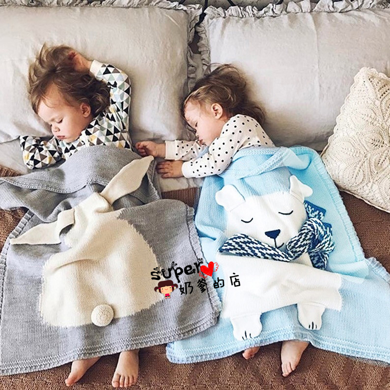 ins and USA baby air conditioning quilted blanket children knit cover blanket baby hug by camera background blanket wrap