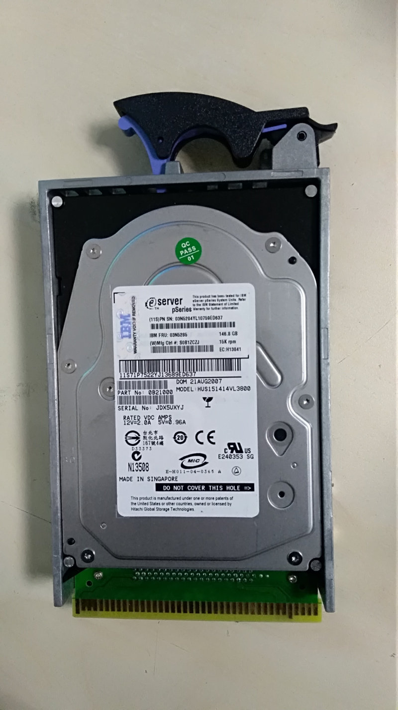 IBM 3279 1972 03N5285 03N5284 80P3911 146G 15K SCSI physical map