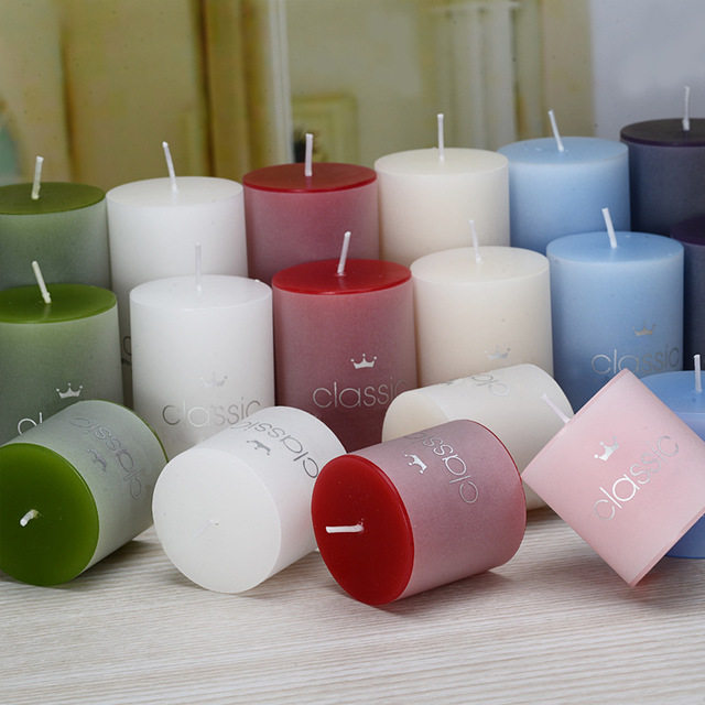 Aromatherapy large candle smokeless column wax wedding decoration ornaments romantic proposal white candle to taste party props