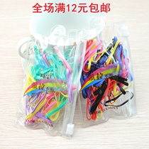 Children strong pull continuous hair rope Dish hair rubber band Girls color disposable rubber band tie twist braided head rope