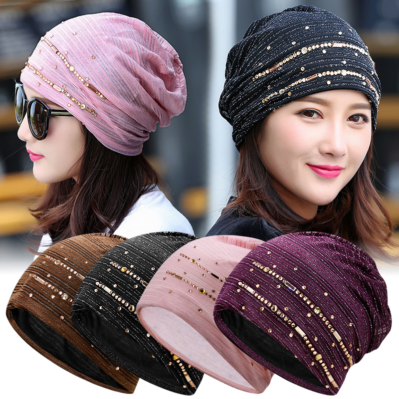 Cap Children Spring And Autumn Thin lace sleeves Head caps Han version Outdoor open pore Towels Hood female month Cap Heaps of Chemotherapy Caps