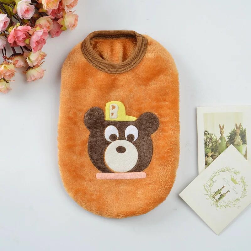 Quần áo cún con mùa thu và mùa đông san hô len phim hoạt hình sữa chó sữa mèo siêu nhỏ thú cưng vest Teddy gấu con chó quần áo - Quần áo & phụ kiện thú cưng áo cho mèo con