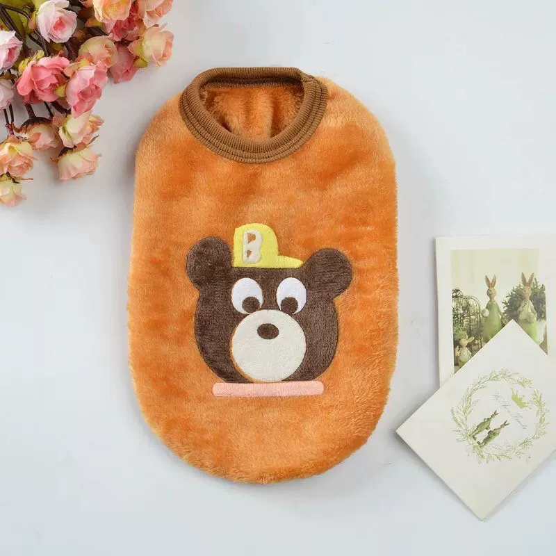 Quần áo cún con mùa thu và mùa đông san hô len phim hoạt hình sữa chó sữa mèo siêu nhỏ thú cưng vest Teddy gấu con chó quần áo - Quần áo & phụ kiện thú cưng quần áo chó poodle