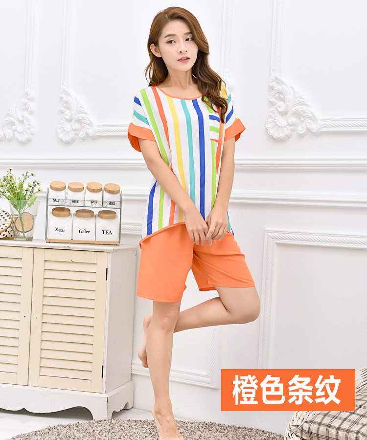 Ladies Pyjamas Summer Đặt Bông Ngắn Tay Áo Quần Short Dành Cho Người Lớn Hàn Quốc Cotton Silk Home Mặc XL Siêu mỏng