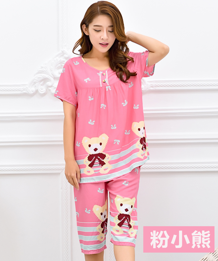 Ladies Pyjamas Summer Đặt Bông Ngắn Tay Áo Quần Short Dành Cho Người Lớn Hàn Quốc Cotton Silk Home Mặc XL Siêu mỏng