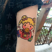 (Big Only Pig At Home) Beauty Teenage Girl Little Rabbit Original Cartoon Waterproof Cute Flower Arm Teen Tattoo Sticker