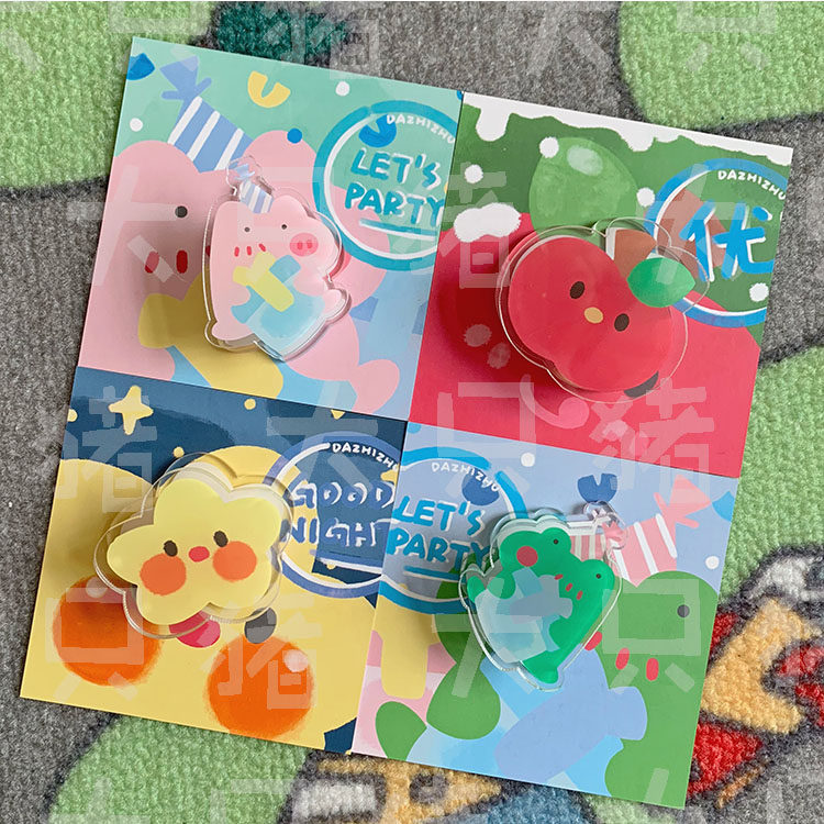 Big pig at home original cute cartoon acrylic hand account post-it note file photo clip