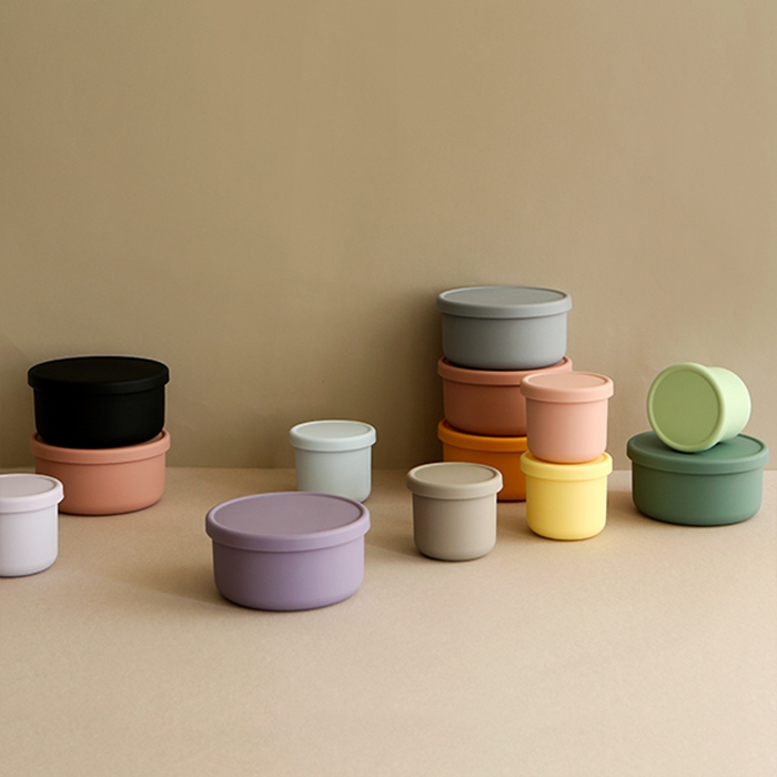 South Korean imports of non-toxic germicidal silicone Silicone Lunchbox boxed box sealed can heat and high temperature resistant with lid sub-soup tank