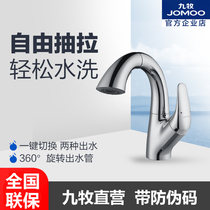 Jiumu basin pull-out faucet hot and cold basin wash basin single hole basin faucet 32328 32197