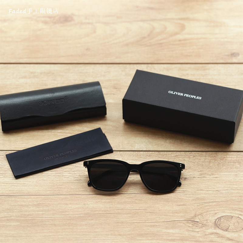 High-end plates sunglasses eugenene tong retro black trend polarized men and women driving myopia sunglasses