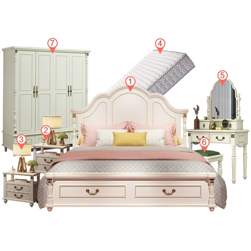 Мебель, современный корейский комплект для спальни, в американском стиле, европейский стиль, простой и элегантный дизайн