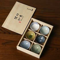 Kookugawa Machi House Japan Original Import Zhiano Burning Retro Ice Cracking Glazed Ceramic Six Passenger Tea Cup Tea Tea Machine