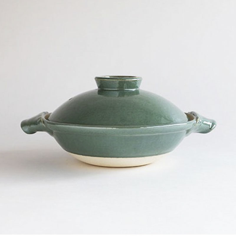 Kookugawa Machi House Japan Original import Iga fever Mountain Ben Chiang Kai-shek Green Magnetic Glaze Heat Resistant Clay Pot Saucepan