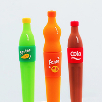 Creative cute neutral pen Net Red Cola soda signature pen personality soft silicone pen girl heart student black pen