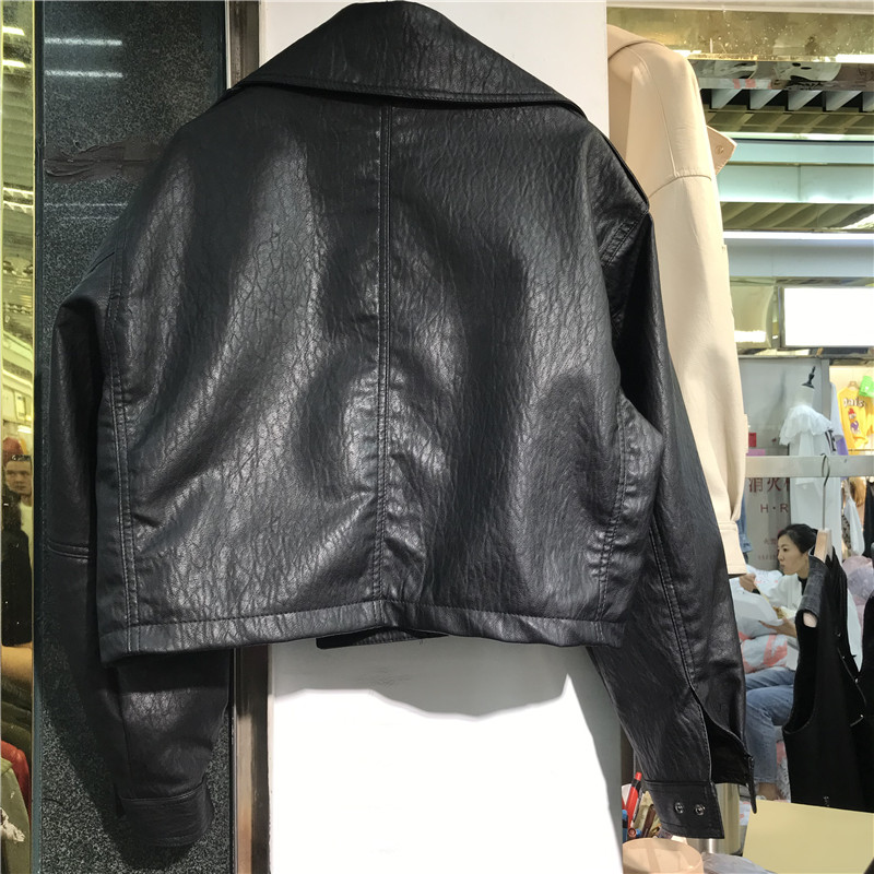 2019 mùa xuân và mùa thu thời trang mới thời trang Bike Risonn da Jacket Loose Pu da ngắn Leather Jacket nữ