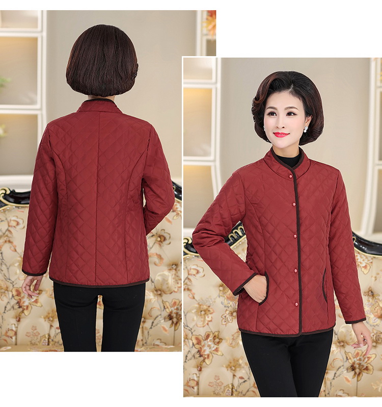 Áo khoác cotton mỏng cho tuổi trung niên và trung niên 60 tuổi 70 áo bà mẹ áo bà già áo khoác cotton đầm dự tiệc cho người lớn tuổi