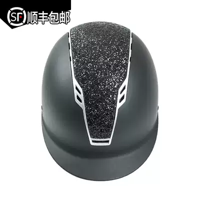 SF equestrian equipment Blue suede matt black flash diamond British obstacle riding protective helmet