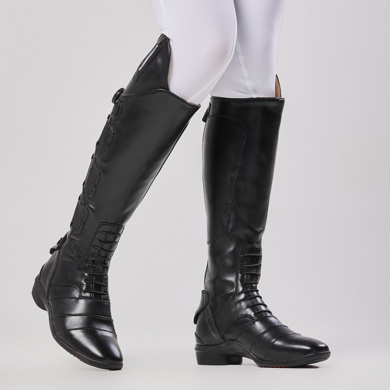 Horse Boots Specialty Equestrian Equipment Supplies Imported Genuine Leather Head Layer Cow Leather Knots Adjustable Long Boots Obstacle Horse Boots